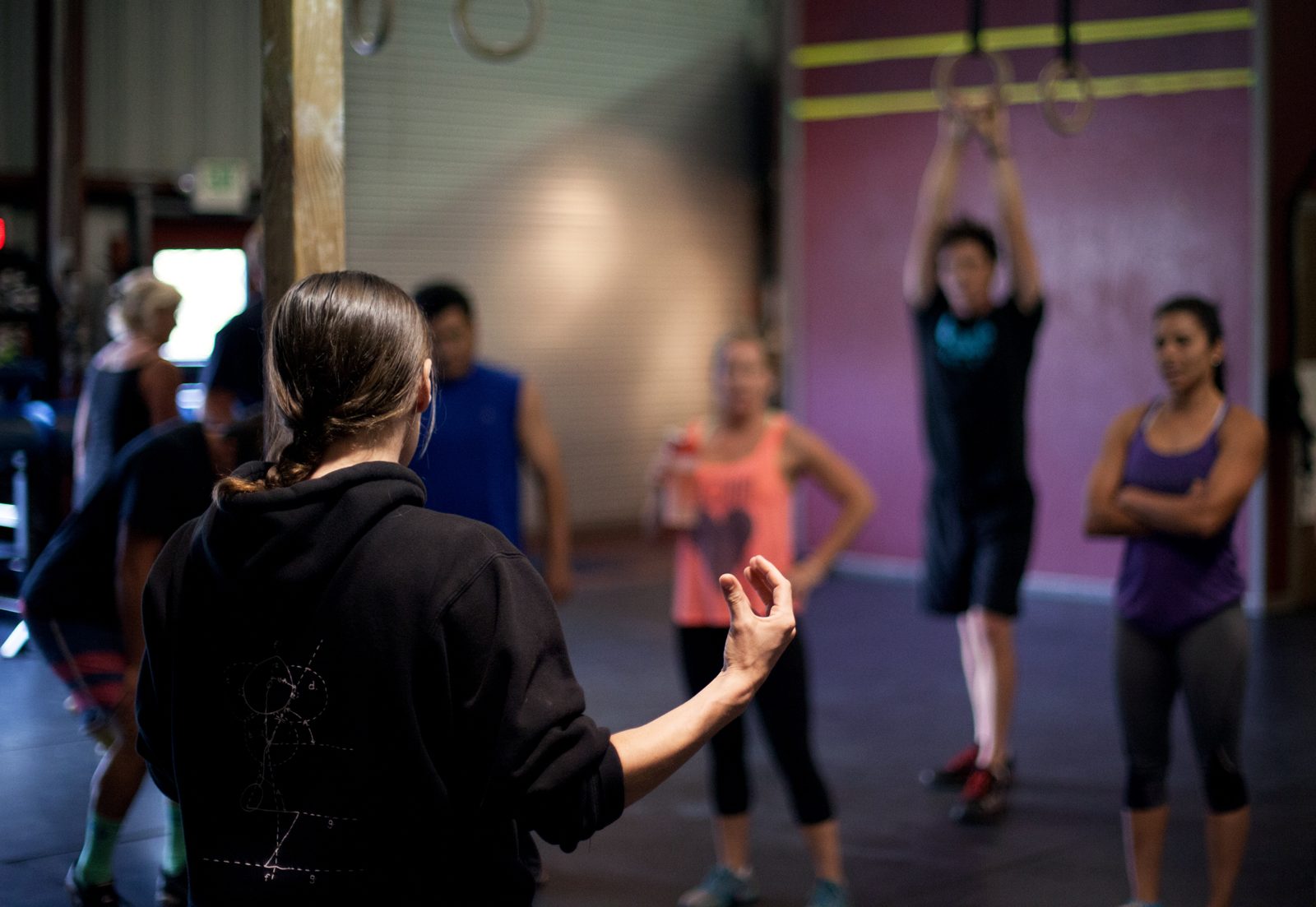 A coach leading a class