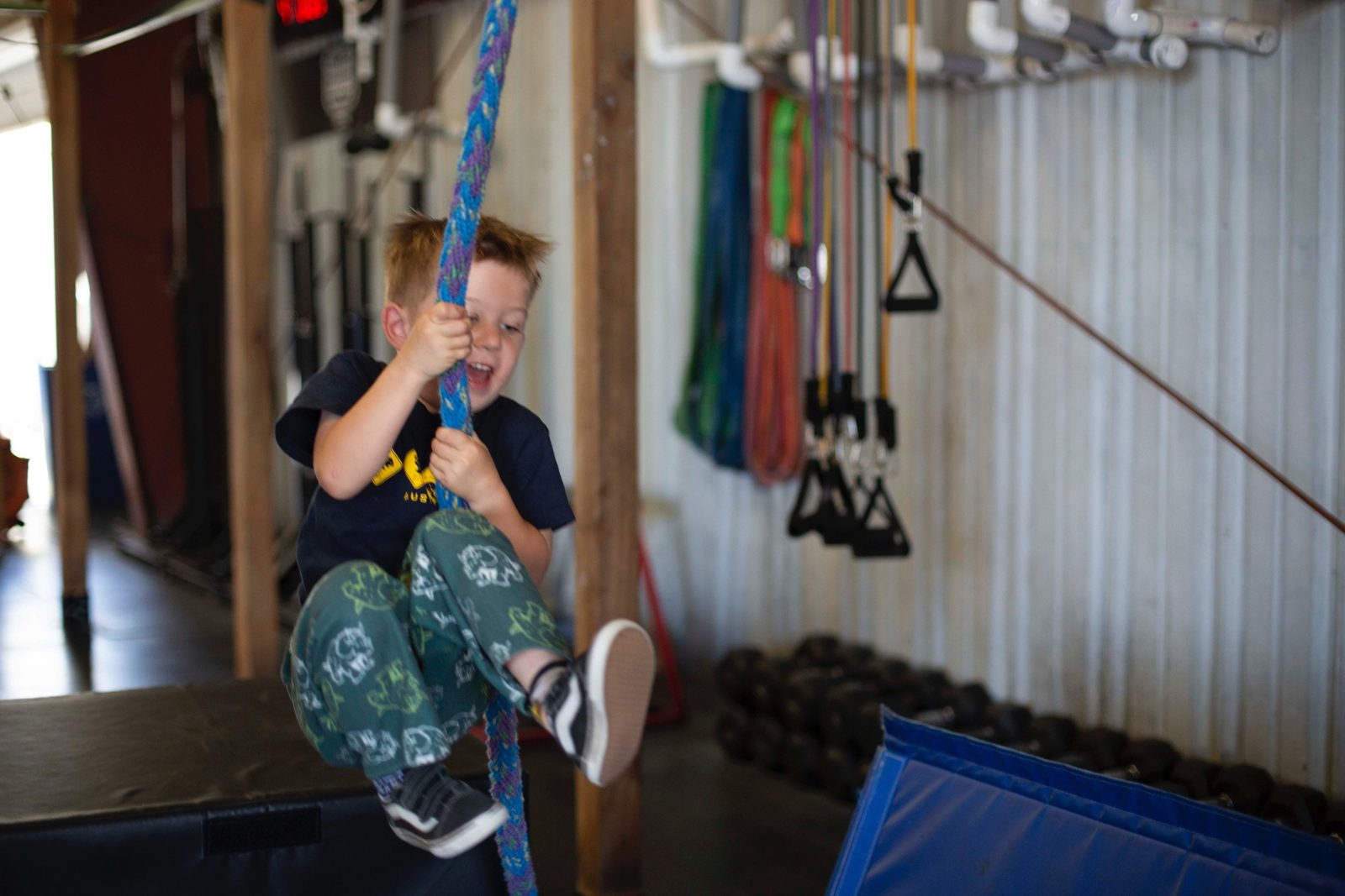 Youth athlete on the rope
